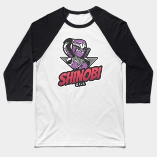 Purple Ninja Girl Baseball T-Shirt